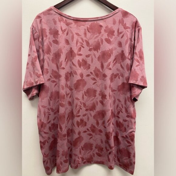 Penmans Floral Mauve Womens Scoop Neck Top Size 4x - Picture 2 of 4